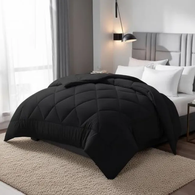 Arvion 4-Seizoenen Dekbed 240x260 cm - Microvezel - Ademend - Zwart