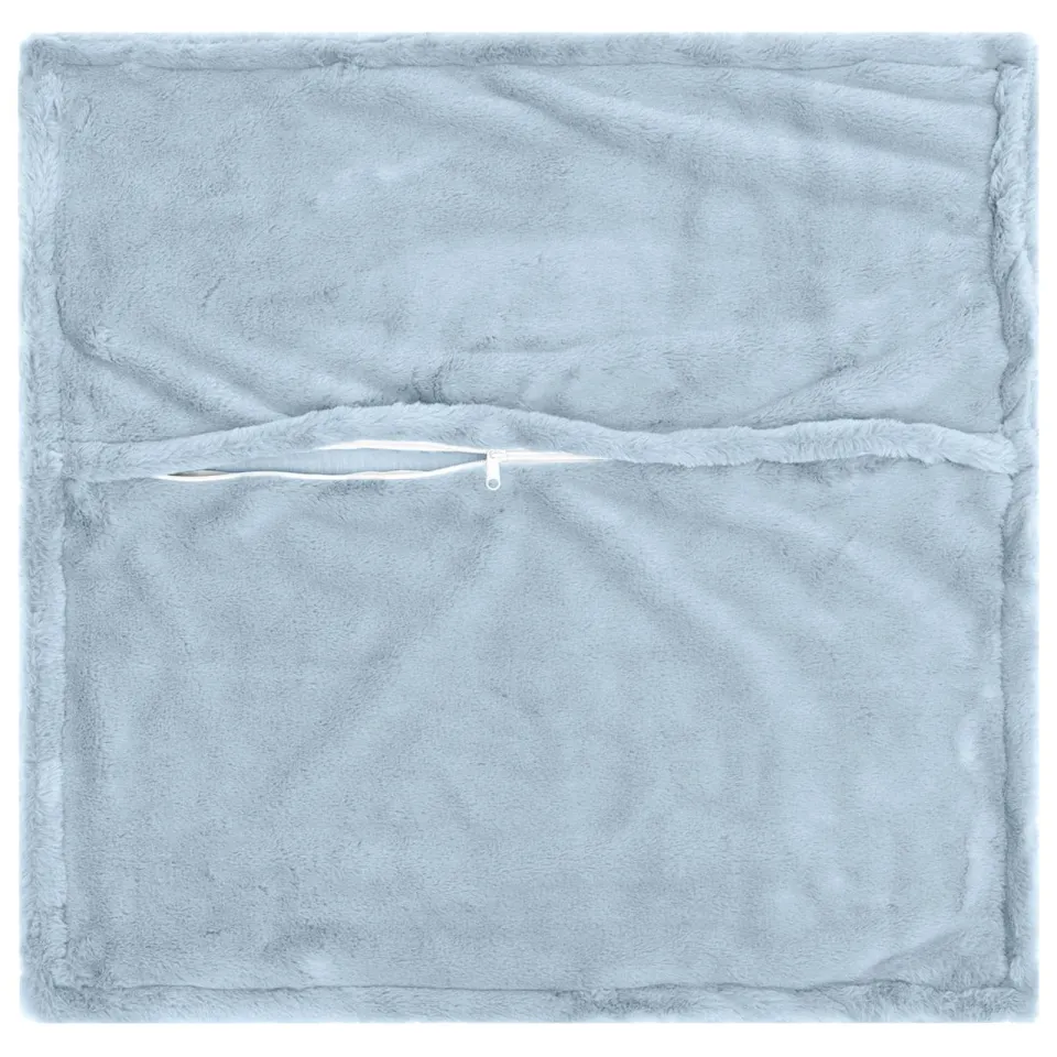 vidaXL Kussensloop 2 st HOUTEN Lichtblauw 65 x 65 cm Nep Konijnenbont blauw, foto 4