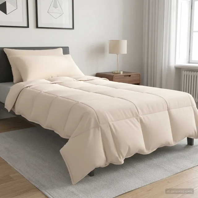 vidaXL Dekbedset 3 st 135 x 220 cm Winter 350 g/m² dekbed beige