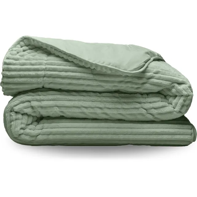 Zelesta Groovebed Green 200x200 - Geribbeld Teddy Dekbedovertrek - Fluffy Dekbedovertrek - Wasbaar dekbed - Dekbed zonder overtrek