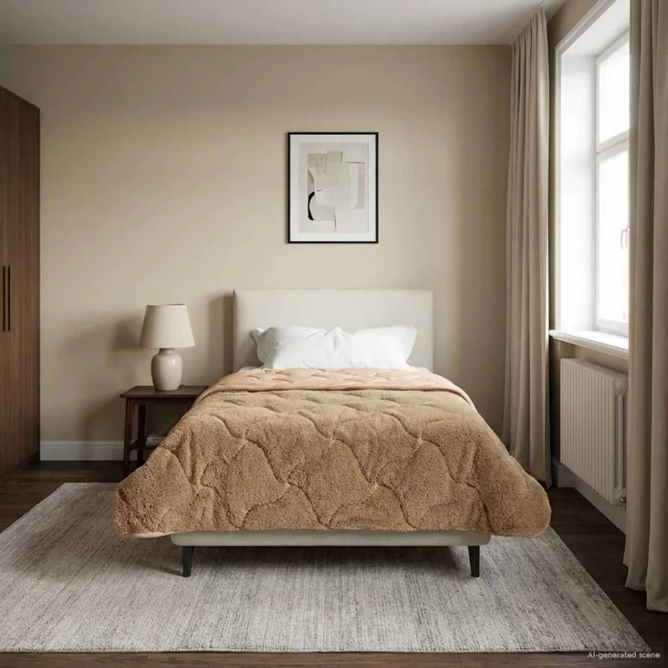 vidaXL Vol jaar dekbed 135 x 220 cm taupe, foto 4