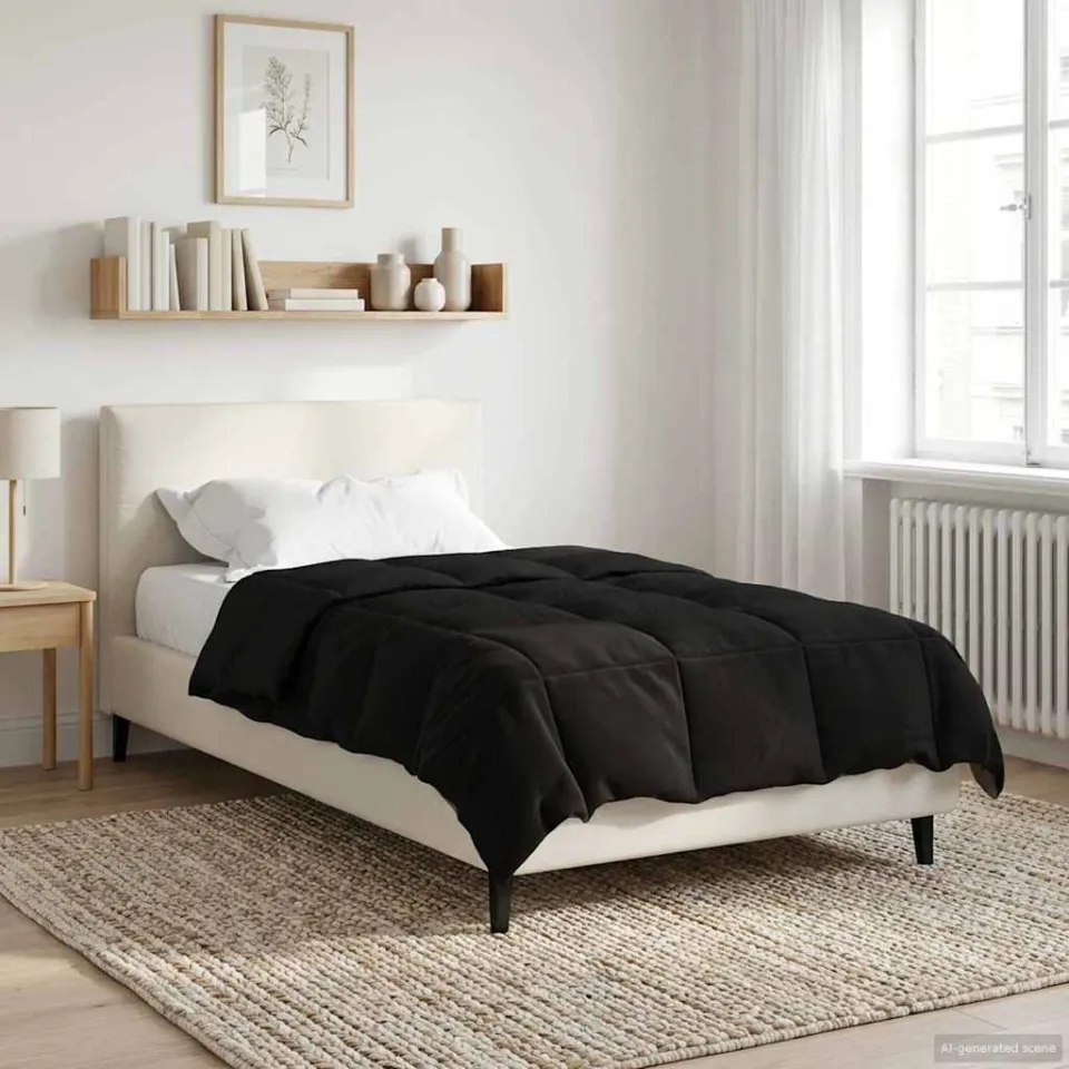 vidaXL Winter Dekbed 155 x 200 cm Winter Microfiber (100% polyester) zwart, foto 4