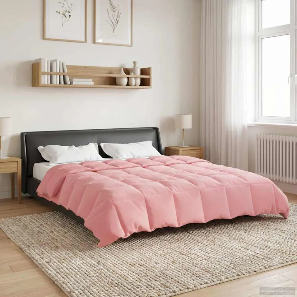 vidaXL Vol jaar dekbed 220 x 240 cm Microfiber (100% polyester) Roze, foto 4