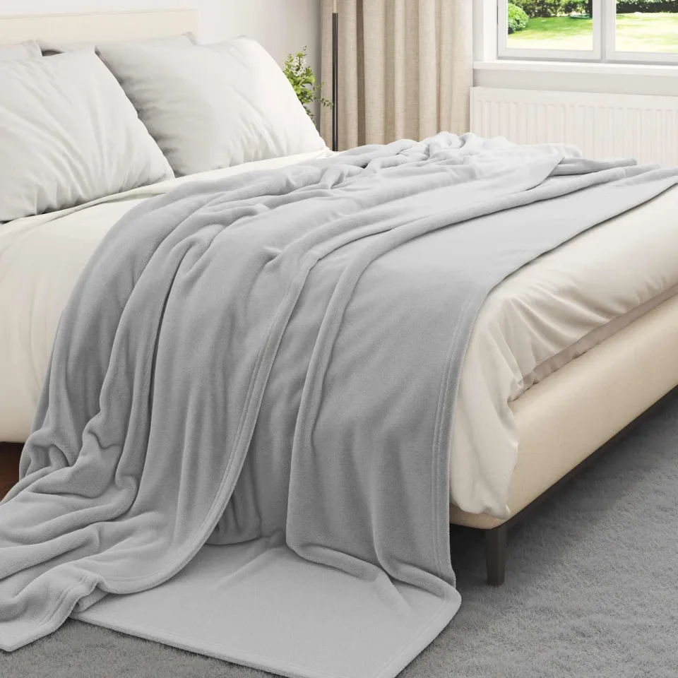 vidaXL plaid Grijs 240 x 220 cm 1,37 kg Fleece, foto 3