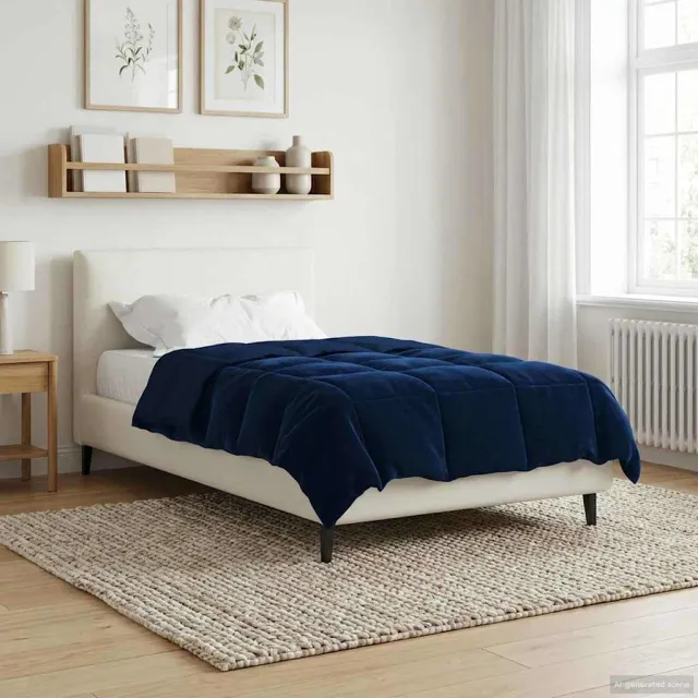 vidaXL Vol jaar dekbed 155 x 200 cm Microfiber (100% polyester) Blauw