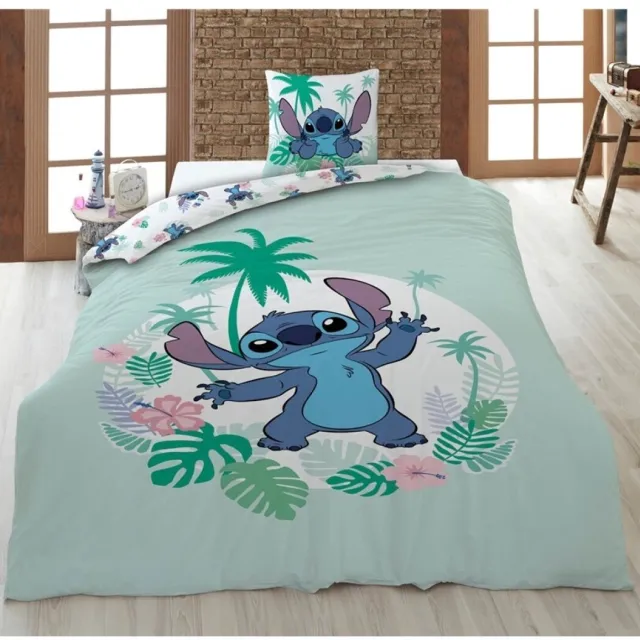 Lilo & Stitch Disney Lilo & Stitch Dekbedovertrek 1-persoons + hoeslaken - Katoen groen
