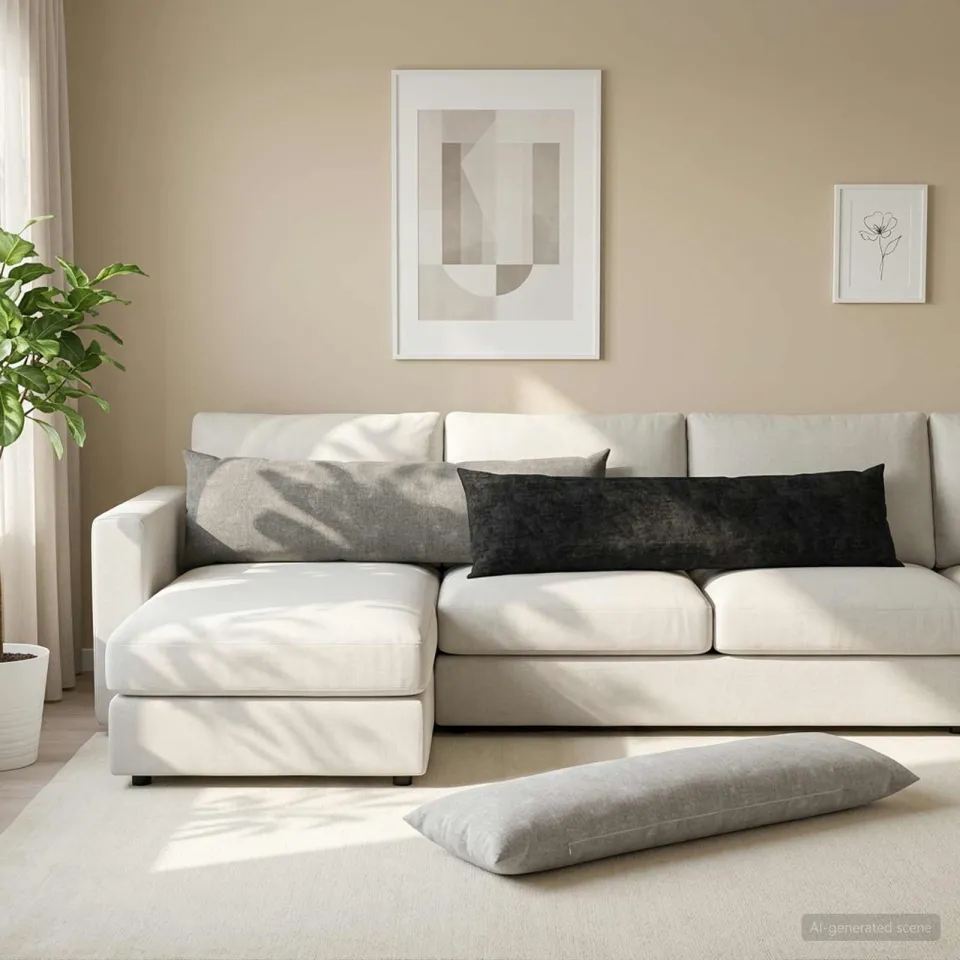 vidaXL Kussensloop HEERLEN Donkergrijs 40 x 145 cm Chenille Stof, foto 2