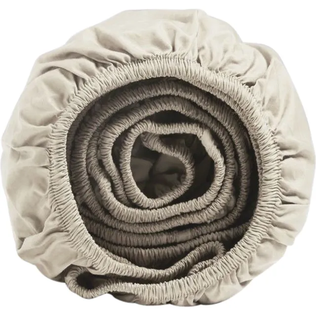 Yumeko hoeslaken percal katoen wit zand 180x200x30 - Bio, eco & fairtrade White Sand