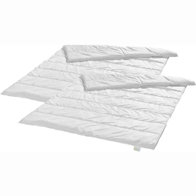 Bodyprotect ECOLine set van 2 dekbedden 155 x 220 cm, 4-seizoenen dekbedden, beddengoed van 100% microvezel, wasbaar, geschikt voor mensen met een allergie, dekbed, wit