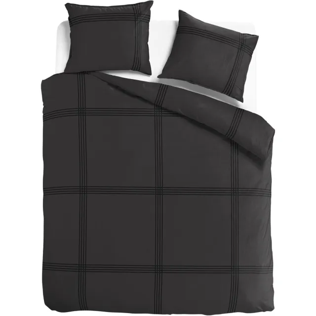 totaalBED Dekbedovertrek ELI Antraciet - 240x200/220 cm - 100% katoensatijn - incl. instopstrook