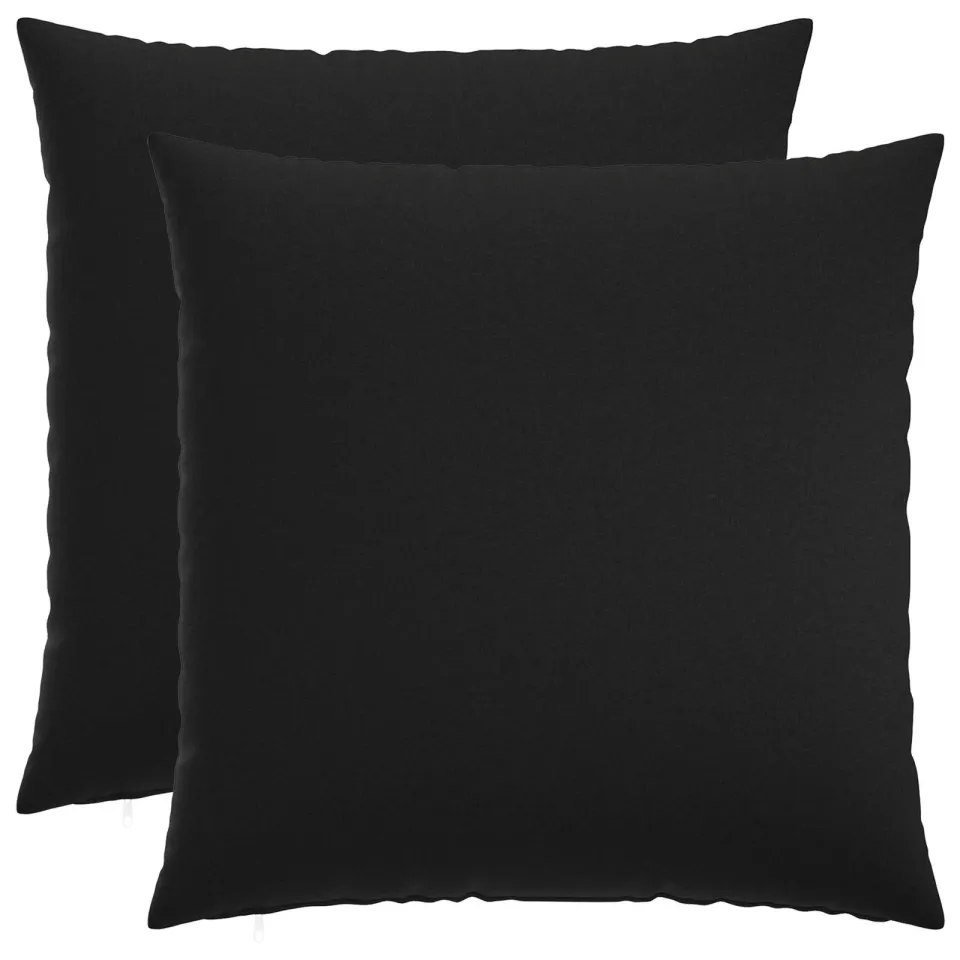 vidaXL Kussensloop 2 st HEERLEN Zwart 65 x 65 cm Stof, foto 3