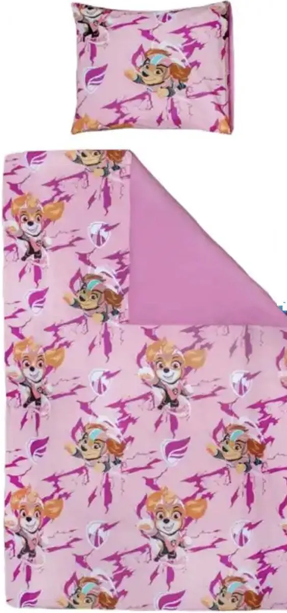 PAW Patrol Nickelodeon Paw Patrol Mighty Movie Dekbedovertrekset Roze - 140x200 - 1 stuk. - Dekbedovertrek rose