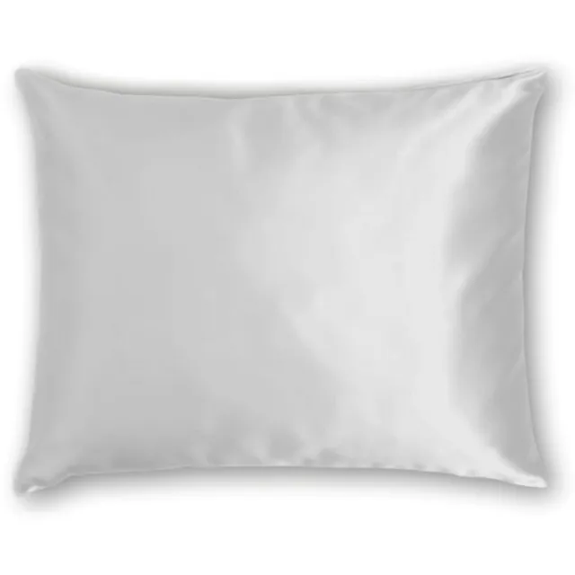 Silk Heaven Zijden kussensloop 45x65cm Maanlicht Hotelsluiting 22 Momme - Kussensloop set - Luxe Silk Kussensloop 100% moerbei zijde - Zijde kussensloop - Silk Heaven - 45x65cm (voor ergonomische kussens 60x40cm) / Hotelsluiting Zilver