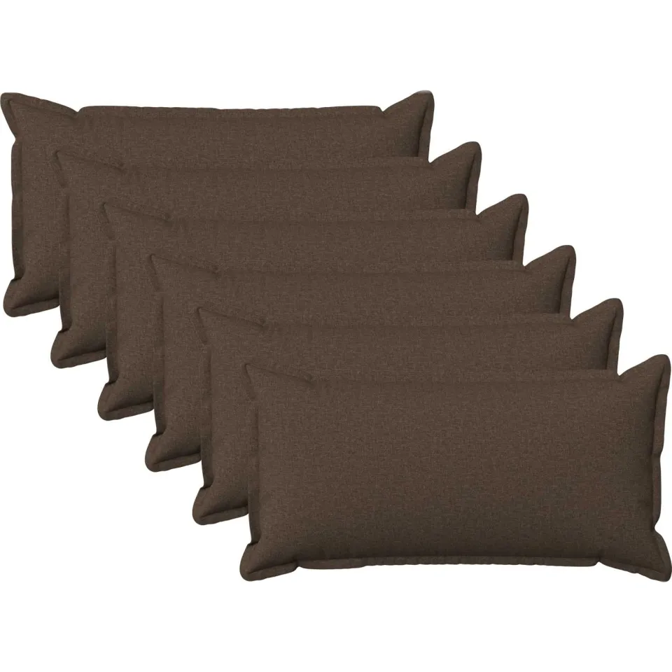 vidaXL Kussensloop 6 st HOUTEN Taupe 40 x 80 cm Faux Linnen, foto 3