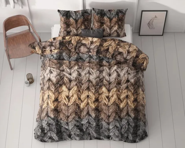 Sleeptime Dekbedovertrek Trendy knits Bruin - 2 kussenslopen