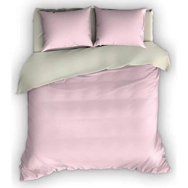 Romanette Comtesse - Flanel - Dekbedovertrek - Eenpersoons - 140x200/220 cm + 2 kussenslopen 60x70 cm - Roze/ivoor
