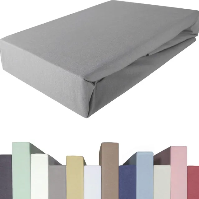 EddaLux hoeslaken voor boxspringbed en matrassen tot 40 cm hoog, premium kwaliteit, katoen met 5% elastaan, densiteit 190 g/m2, verkrijgbaar in vele maten en kleuren. Hoeslaken. Grijs