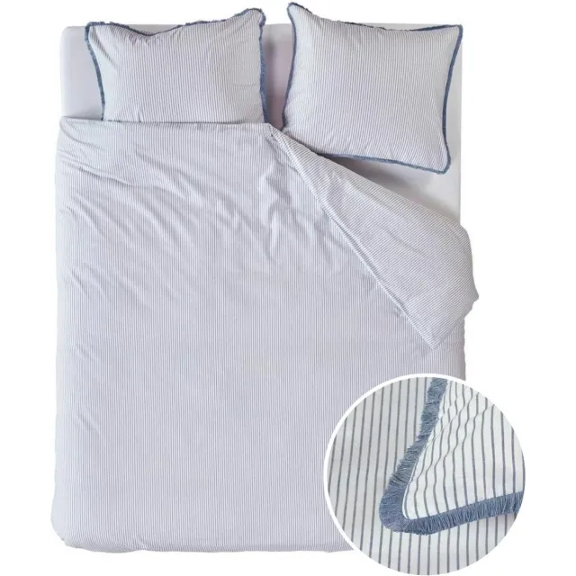 At Home by BeddingHouse Minimalist dekbedovertrek - Tweepersoons - 200x200/220 - Blauw