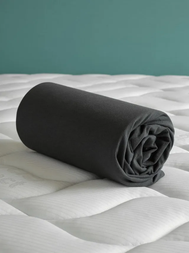 De Witte Lietaer Hoeslaken - Case Ebony - Tweepersoons - 180 x 200/220-h40 - Katoen Jersey Zwart