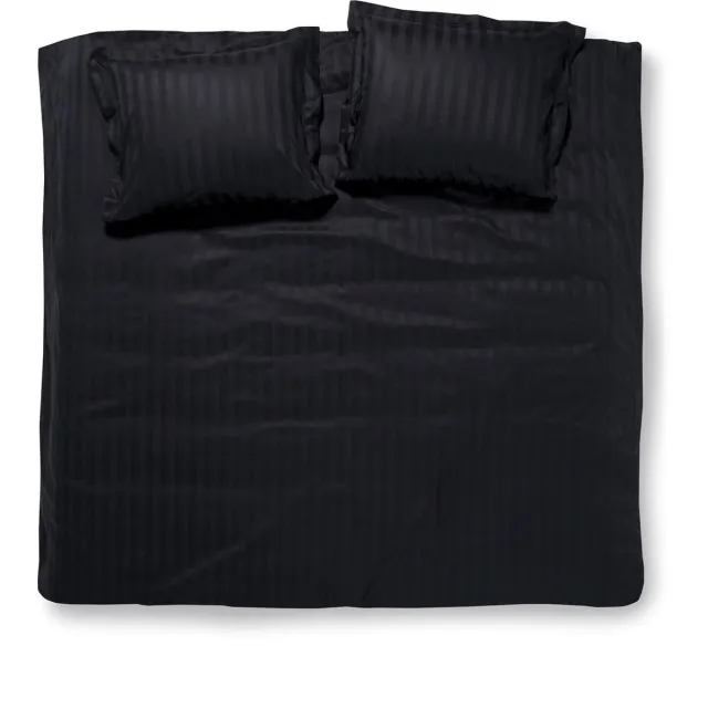 Damai Linea - Dekbedovertrek - 200x200/220 cm - Tweepersoons - Zwart + 2 kussenslopen 60x70 Black Onyx