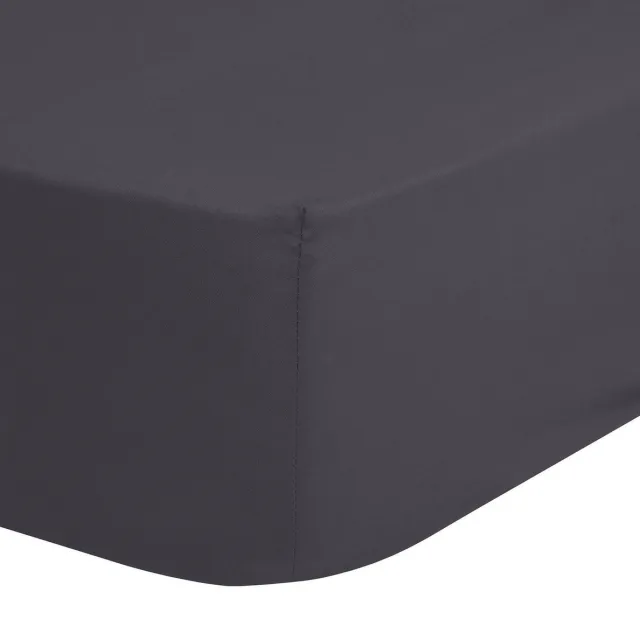Good Morning hoeslaken effen kleur - Lits jumeaux 180x220 cm - Antraciet - 100% Katoen jersey