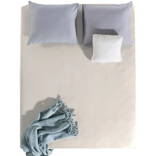 SLEEPMED Jersey hoeslaken - Gekamd Katoen - Soft Finish - 90 x 200 cm - Créme - 4-pack Crèmekleurig