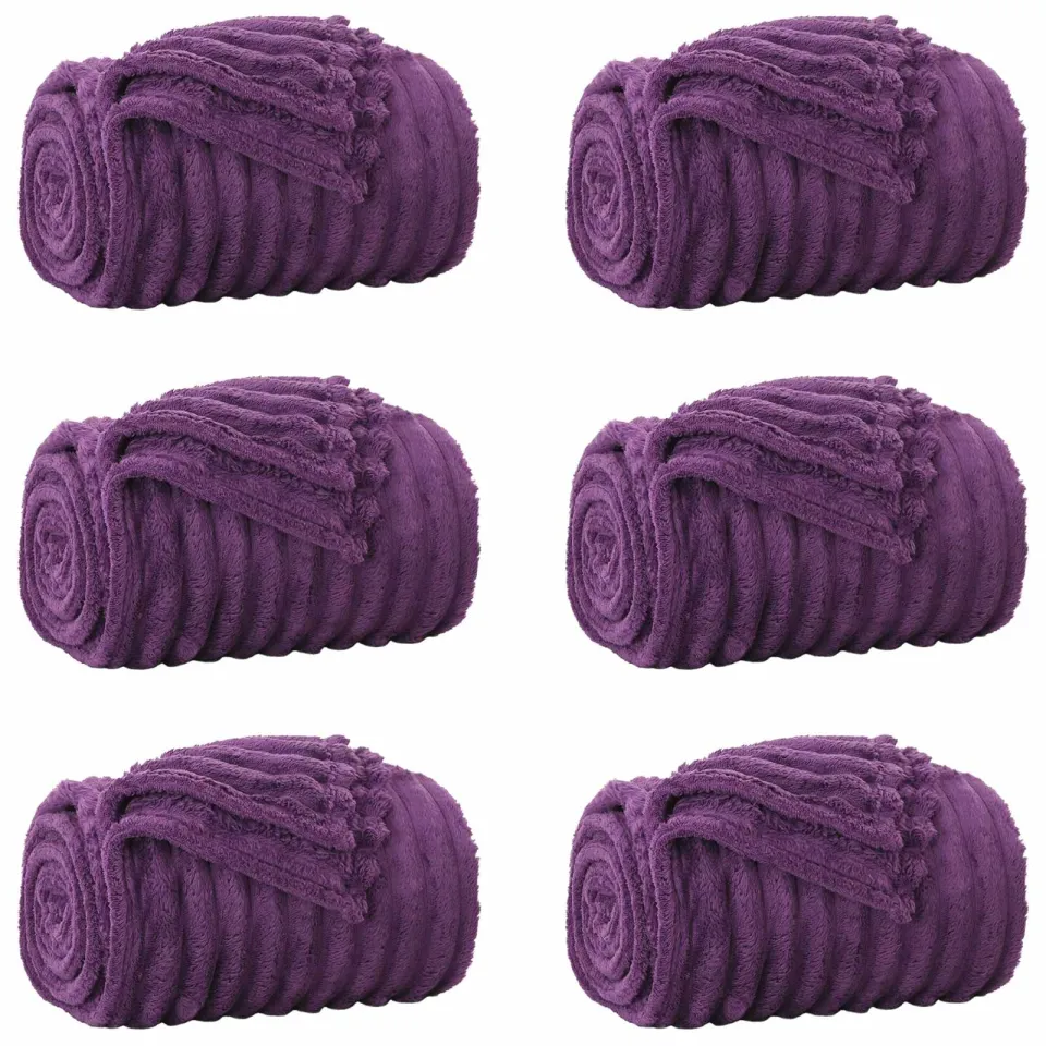 vidaXL Kleden 6 st Paars 270 x 240 cm 9,15 kg Fleece