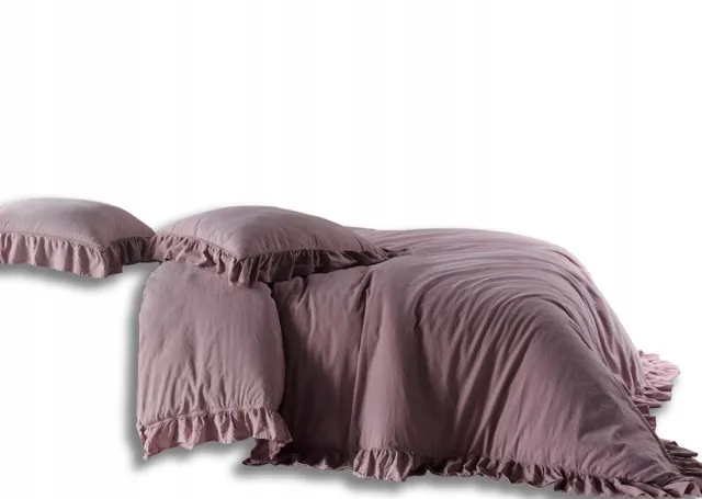 Darymex Katoenen Dekbedovertrek met Ruche - Pale Mauve