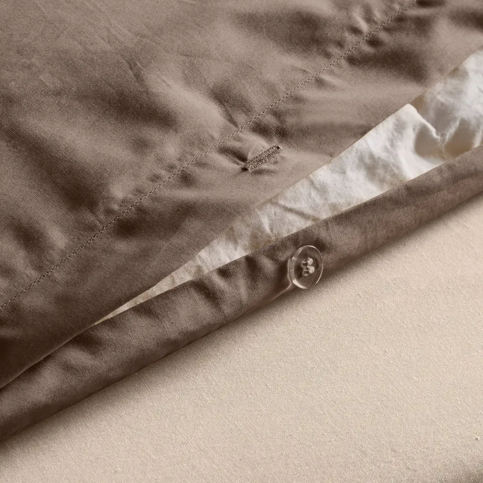 Studio LIVIT percale katoenen dekbedovertrek donkerbruin, foto 5