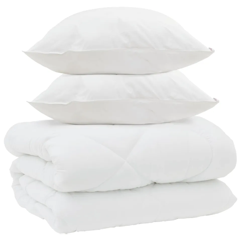 vidaXL Winter Dekbed met kussen 3 st Wit Microvezel, foto 3