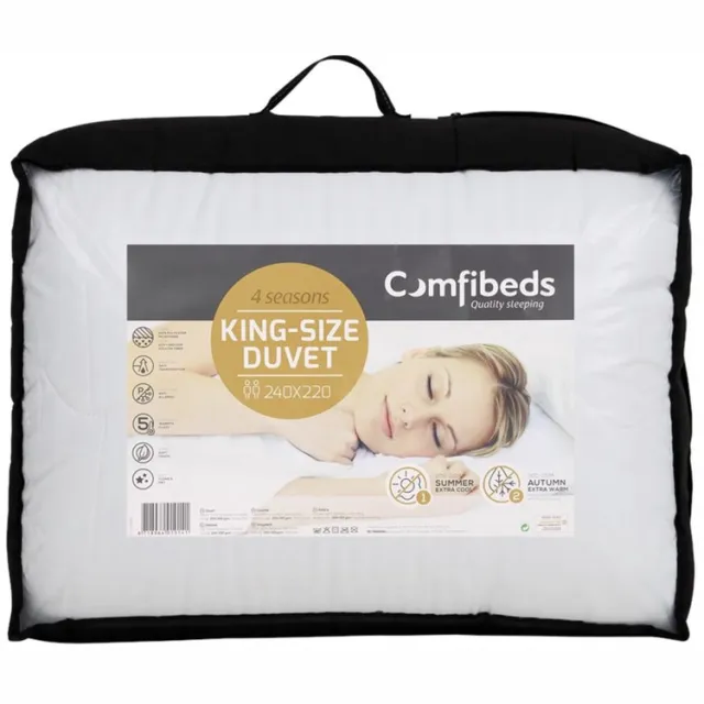 Comfibeds Dekbed | 4-seizoenen | 240 x 200 | Verwarmend in de winter | Koelend in de zomer Wit