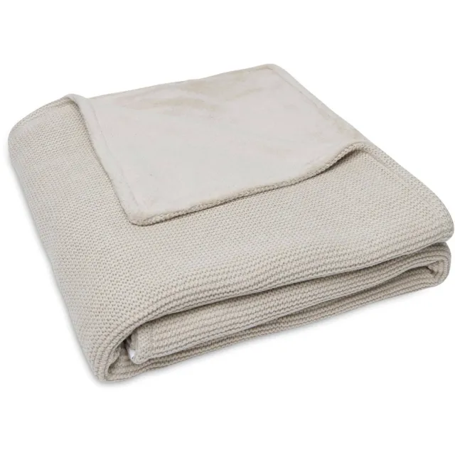 Jollein Basic Knit ledikantdeken zand