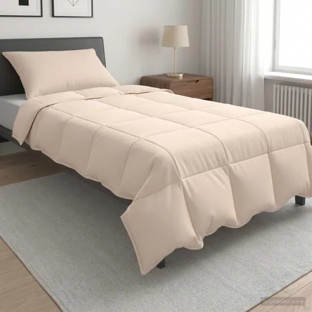 vidaXL Dekbedset 2 st 135 x 200 cm Winter 350 gsm dekbed Beige