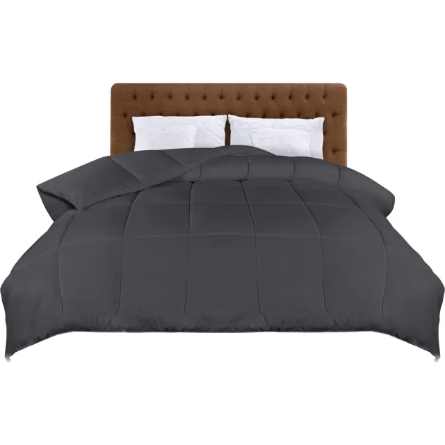 Unyqoos Heerlijk Comfortabel Dekbed voor Alle Seizoenen met Luxe Polyestervulling en Microvezel Afwerking grijs