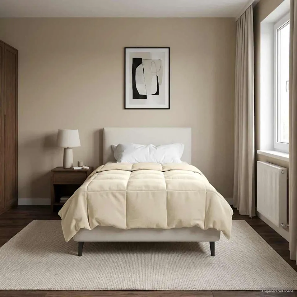 vidaXL Vol jaar dekbed 135 x 220 cm Microfiber (100% polyester) crème, foto 4