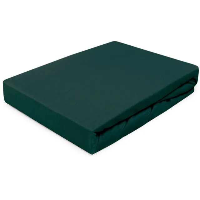 Darymex Jersey Hoeslaken 120x200 cm - Met Elastiek Rondom - Donkergroen - Heavy Quality - 100% Katoen
