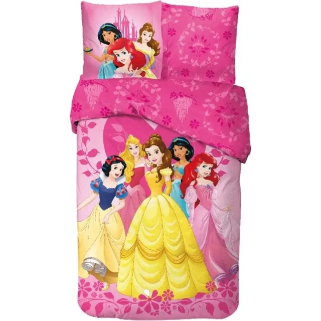 Disney Princess - Dekbedovertrek - 140x200 Cm - 100% Katoen – Eenpersoons Multi