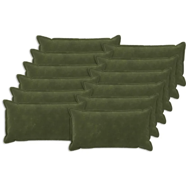 vidaXL Kussensloop 12 st HOUTEN Groen 40 x 80 cm Microfiber Fleece