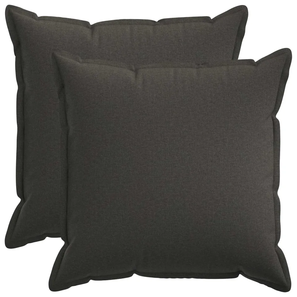 vidaXL Kussensloop 2 st HOUTEN Donkergrijs 55 x 55 cm Faux Linnen, foto 3