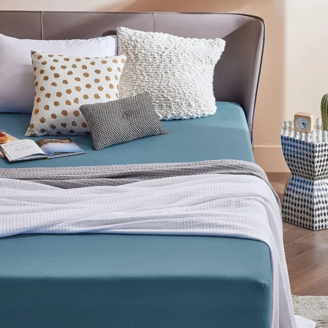 Bedsure Hoeslaken lichtblauw, microvezel lakens voor matras tot 30 cm hoog, hoeslaken linnen doek voor boxspringbed