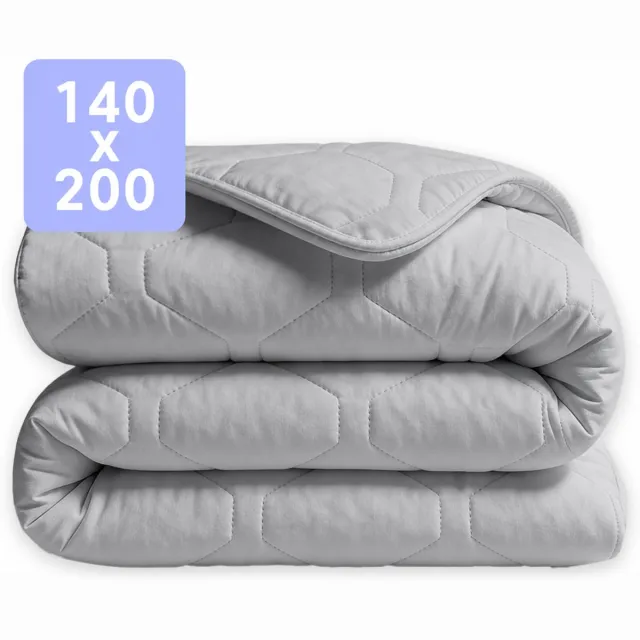 Happybed Dekbed zonder overtrek 140x200 - Wasbaar Dekbed - Bedrukt dekbed zonder hoes - Hoesloos Dekbed - Eenpersoonsdekbed - Grijs