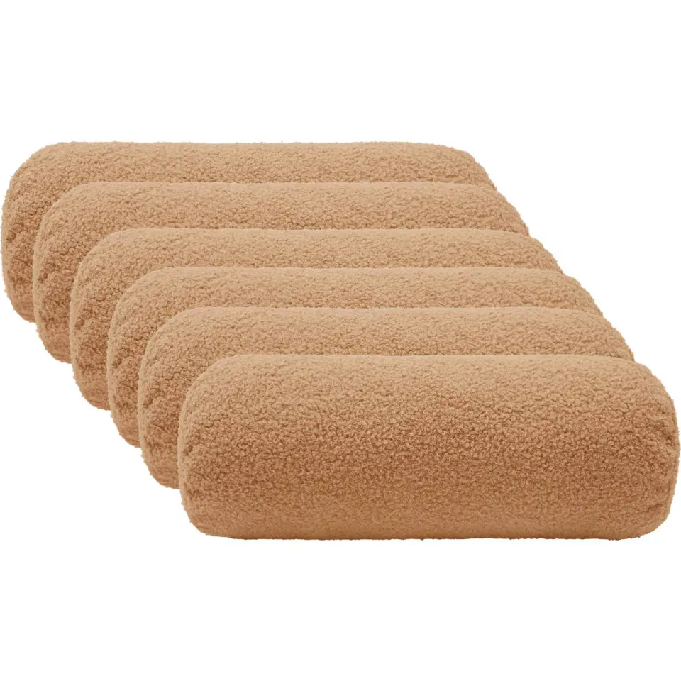 vidaXL Kussensloop 6 st HEERLEN Beige Ø 15 x 40 cm Bouclé, foto 3
