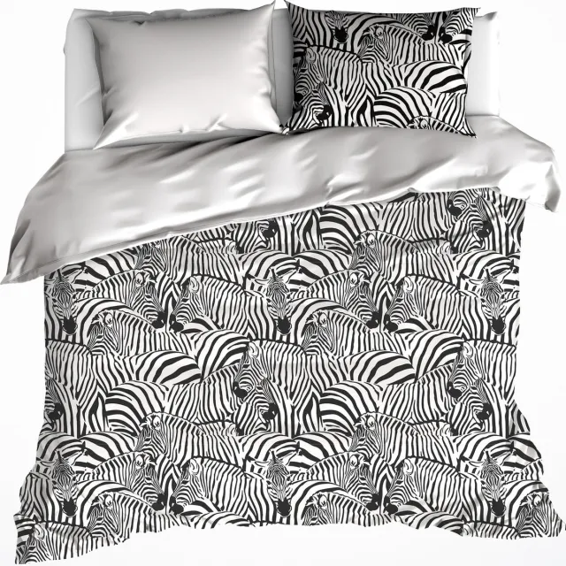 De Witte Lietaer Dekbedovertrek Zebra Cream - Tweepersoons - 200 x 200/220 cm - Katoen Flanel Creme
