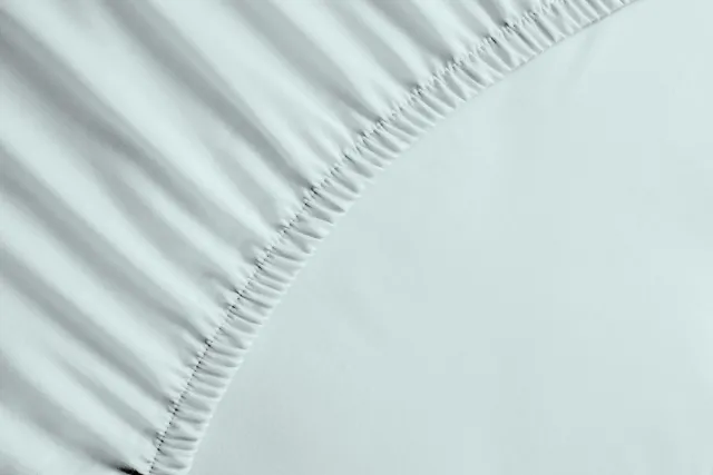 YELLOW HAVE A SUITE NIGHT Yellow Hoeslaken Percale - Onderlaken Eenpersoons - 90x210-220 cm - 100% Katoen-Perkal - Blauw Whispering Blue