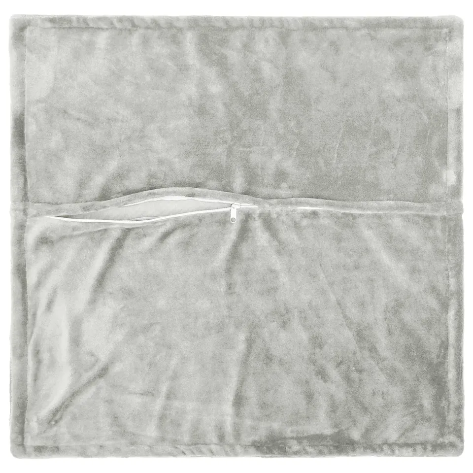 vidaXL Kussensloop 6 st HOUTEN Lichtgrijs 65 x 65 cm Flanel, foto 4