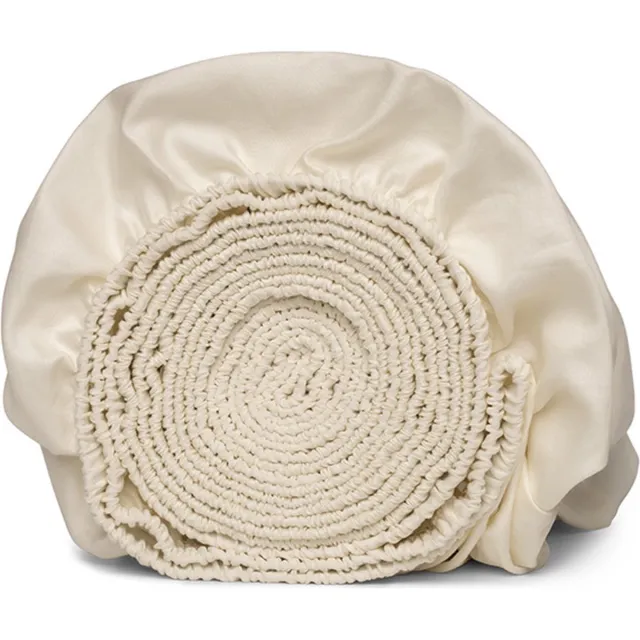 Yodormi Hoeslaken - 100% biologisch katoen - Satijnweving - Premium enkeldraads - Elastiek rondom - Warm wit - 90x200x30