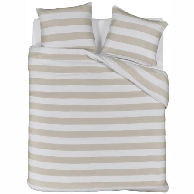 Riviera Maison Striped dekbedovertrek - Tweepersoons - 200x200/220 - Zand