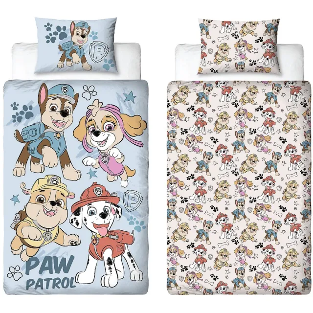 PAW Patrol Dekbedovertrek - Pups in Actie - Eenpersoons - geschikt voor 140x200 cm - Microvezel - Blauw/Wit multi colour