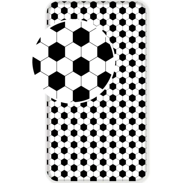 Sweet Home Voetbal Hoeslaken Corner - Eenpersoons - 90 x 200 cm - Katoen Zwart/Wit