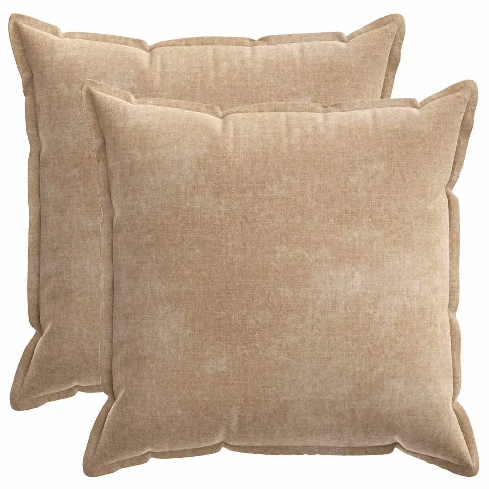 vidaXL Kussensloop 2 st HOUTEN Taupe 70 x 70 cm Chenille Stof